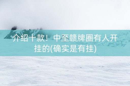 介绍十款！中至赣牌圈有人开挂的(确实是有挂)