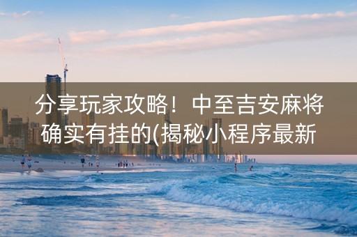 分享玩家攻略！中至吉安麻将确实有挂的(揭秘小程序最新神器下载)
