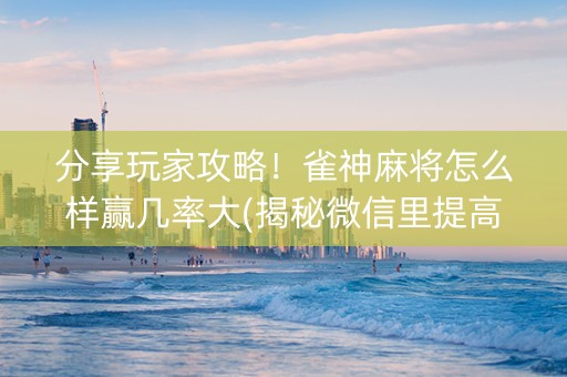 分享玩家攻略！雀神麻将怎么样赢几率大(揭秘微信里提高赢的概率)