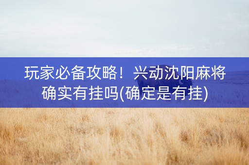 玩家必备攻略！兴动沈阳麻将确实有挂吗(确定是有挂)
