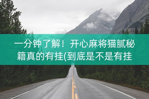 一分钟了解！开心麻将猫腻秘籍真的有挂(到底是不是有挂)