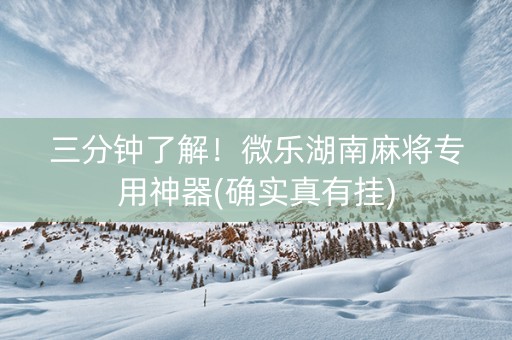 三分钟了解！微乐湖南麻将专用神器(确实真有挂)