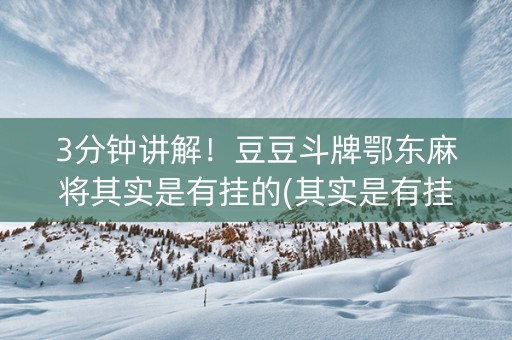 3分钟讲解！豆豆斗牌鄂东麻将其实是有挂的(其实是有挂确实有挂)