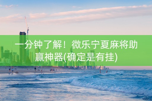 一分钟了解！微乐宁夏麻将助赢神器(确定是有挂)