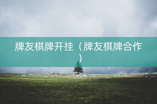 牌友棋牌开挂（牌友棋牌合作）