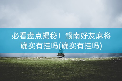 必看盘点揭秘！赣南好友麻将确实有挂吗(确实有挂吗)