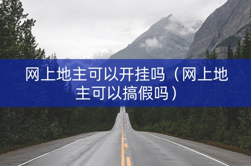 网上地主可以开挂吗（网上地主可以搞假吗）