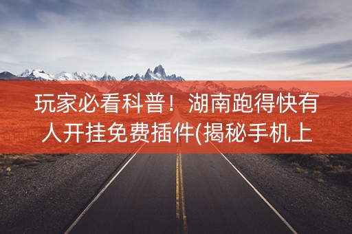 玩家必看科普！湖南跑得快有人开挂免费插件(揭秘手机上辅牌器)