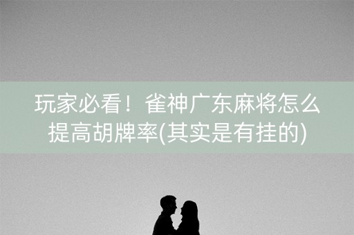 玩家必看！雀神广东麻将怎么提高胡牌率(其实是有挂的)