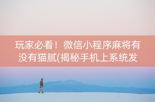 玩家必看！微信小程序麻将有没有猫腻(揭秘手机上系统发好牌)