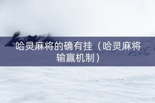 哈灵麻将的确有挂（哈灵麻将输赢机制）