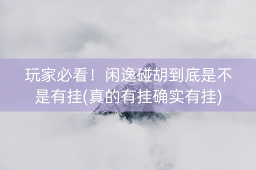 玩家必看！闲逸碰胡到底是不是有挂(真的有挂确实有挂)