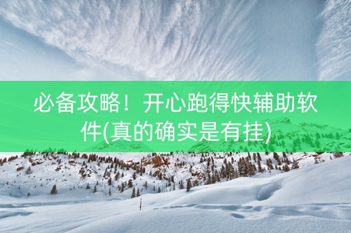必备攻略！开心跑得快辅助软件(真的确实是有挂)