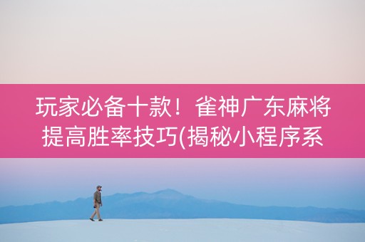 玩家必备十款！雀神广东麻将提高胜率技巧(揭秘小程序系统发好牌)