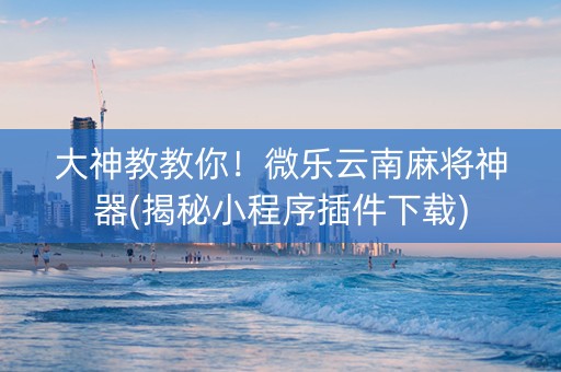 大神教教你！微乐云南麻将神器(揭秘小程序插件下载)