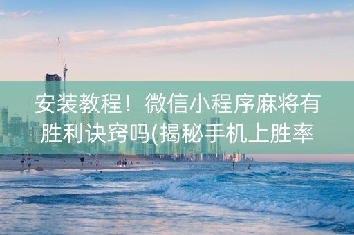 安装教程！微信小程序麻将有胜利诀窍吗(揭秘手机上胜率到哪调)