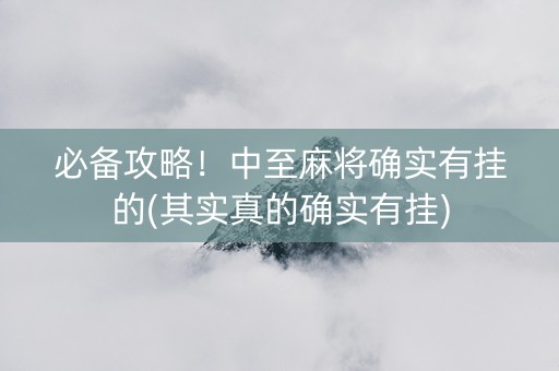 必备攻略！中至麻将确实有挂的(其实真的确实有挂)