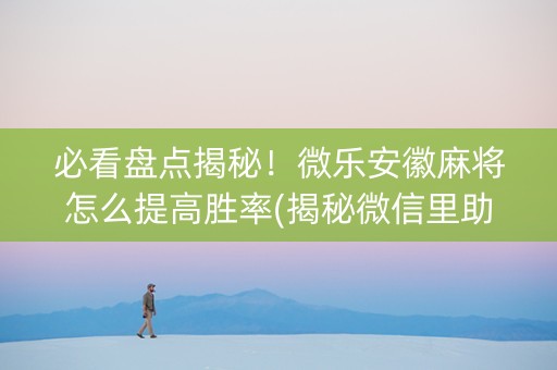 必看盘点揭秘！微乐安徽麻将怎么提高胜率(揭秘微信里助赢神器)