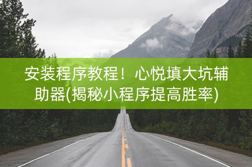 安装程序教程！心悦填大坑辅助器(揭秘小程序提高胜率)