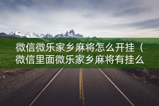 微信微乐家乡麻将怎么开挂（微信里面微乐家乡麻将有挂么）