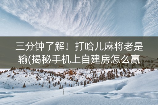 三分钟了解！打哈儿麻将老是输(揭秘手机上自建房怎么赢)