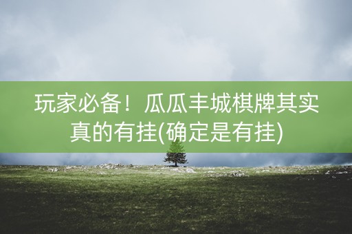玩家必备！瓜瓜丰城棋牌其实真的有挂(确定是有挂)