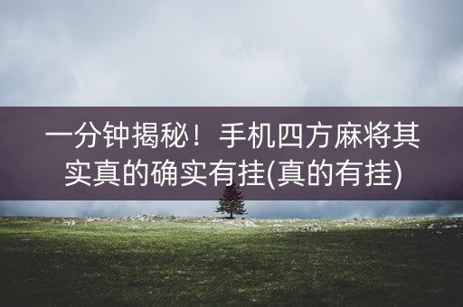 一分钟揭秘！手机四方麻将其实真的确实有挂(真的有挂)