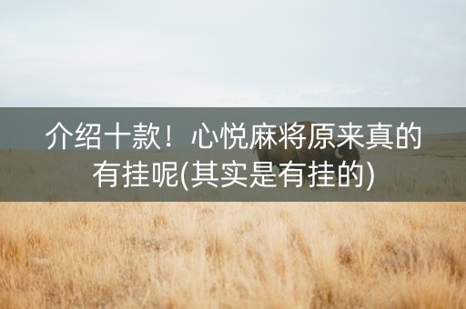 介绍十款！心悦麻将原来真的有挂呢(其实是有挂的)