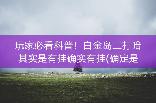 玩家必看科普！白金岛三打哈其实是有挂确实有挂(确定是有挂)
