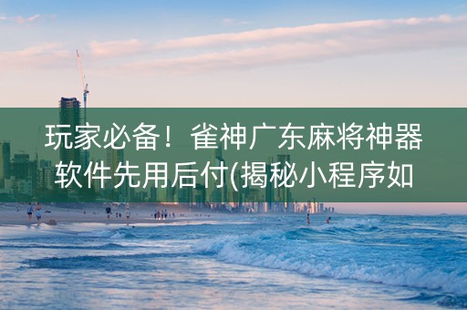 玩家必备！雀神广东麻将神器软件先用后付(揭秘小程序如何让牌变好)