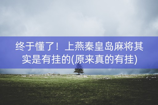 终于懂了！上燕秦皇岛麻将其实是有挂的(原来真的有挂)