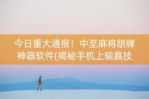 今日重大通报！中至麻将胡牌神器软件(揭秘手机上输赢技巧)