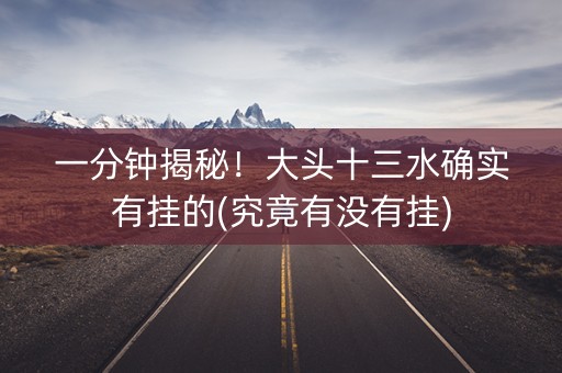 一分钟揭秘！大头十三水确实有挂的(究竟有没有挂)