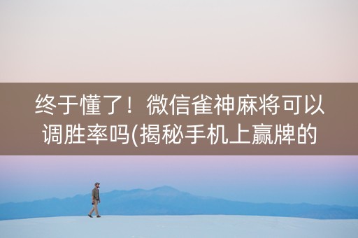 终于懂了！微信雀神麻将可以调胜率吗(揭秘手机上赢牌的技巧)