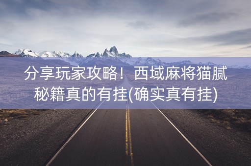 分享玩家攻略！西域麻将猫腻秘籍真的有挂(确实真有挂)