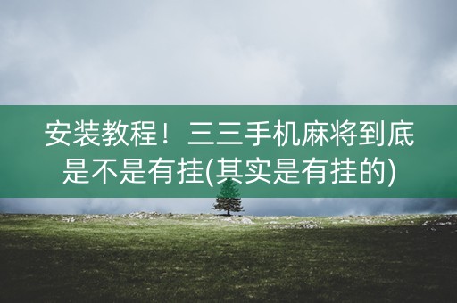 安装教程！三三手机麻将到底是不是有挂(其实是有挂的)