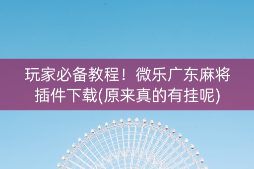 玩家必备教程！微乐广东麻将插件下载(原来真的有挂呢)