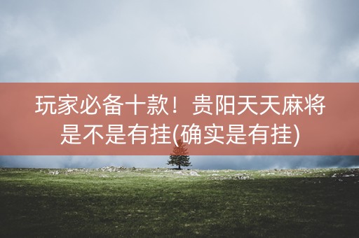 玩家必备十款！贵阳天天麻将是不是有挂(确实是有挂)