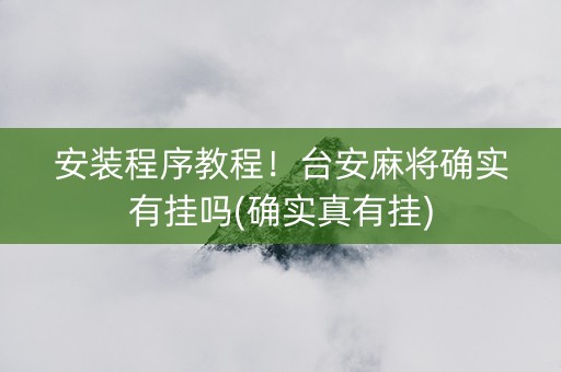 安装程序教程！台安麻将确实有挂吗(确实真有挂)
