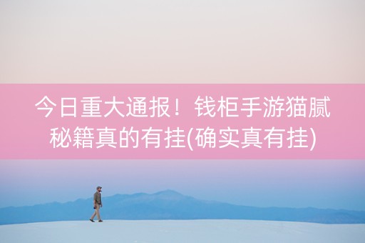 今日重大通报！钱柜手游猫腻秘籍真的有挂(确实真有挂)