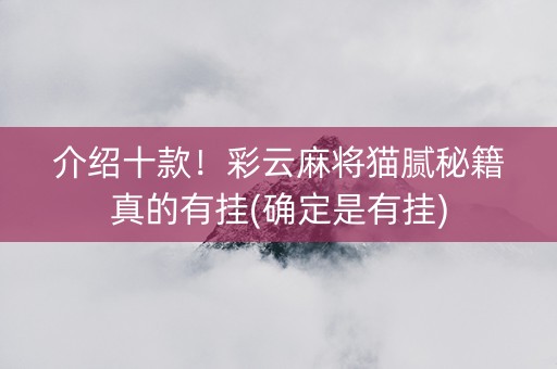介绍十款！彩云麻将猫腻秘籍真的有挂(确定是有挂)