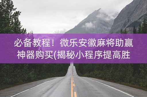 必备教程！微乐安徽麻将助赢神器购买(揭秘小程序提高胜率)