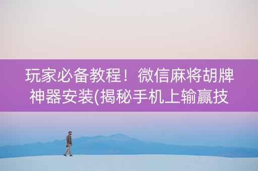 玩家必备教程！微信麻将胡牌神器安装(揭秘手机上输赢技巧)