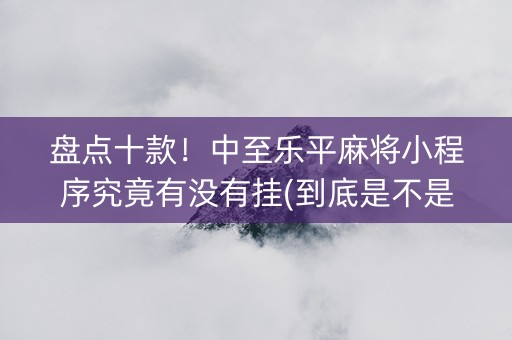 盘点十款！中至乐平麻将小程序究竟有没有挂(到底是不是有挂)