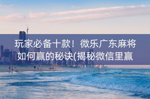 玩家必备十款！微乐广东麻将如何赢的秘诀(揭秘微信里赢的诀窍)