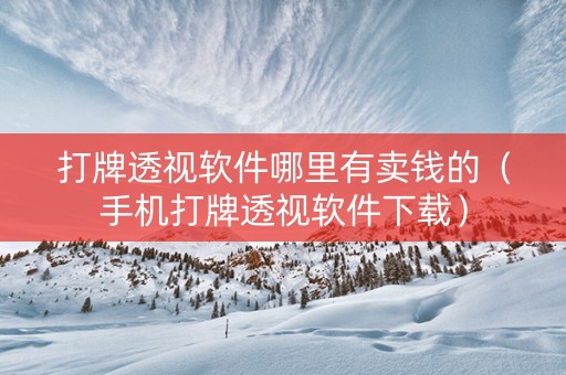 打牌透视软件哪里有卖钱的（手机打牌透视软件下载）