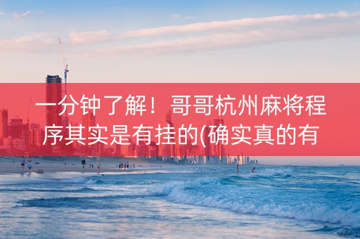 一分钟了解！哥哥杭州麻将程序其实是有挂的(确实真的有挂)
