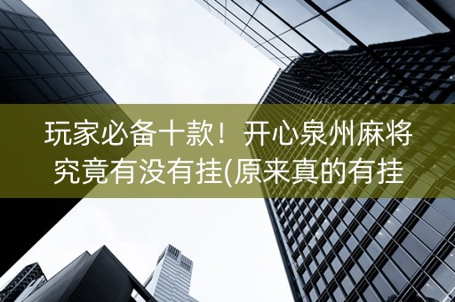 玩家必备十款！开心泉州麻将究竟有没有挂(原来真的有挂)