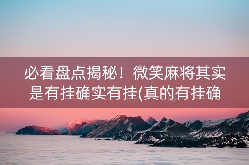 必看盘点揭秘！微笑麻将其实是有挂确实有挂(真的有挂确实有挂)