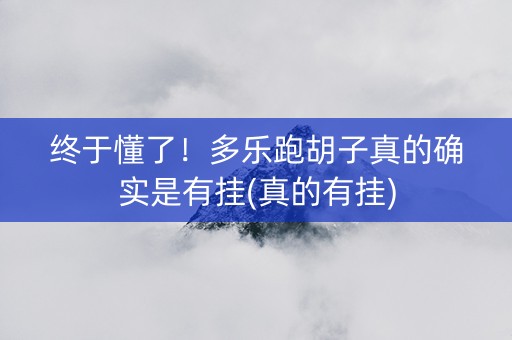 终于懂了！多乐跑胡子真的确实是有挂(真的有挂)